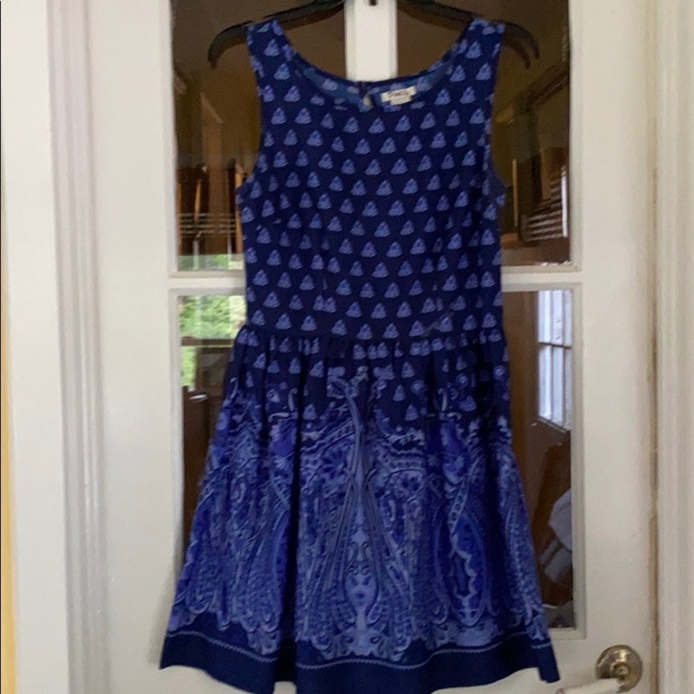 Pinky Blue Dress with bandana print